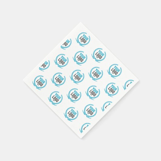 Serviette En Papier Votre logo personnalisé | Image partout sur motif (Coin)