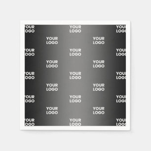 Serviette En Papier Votre logo simple répétitif Dégradé noir et gris