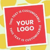 Serviette En Papier Votre logo/toute image téléchargée et tout texte c