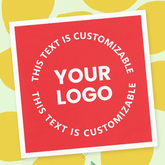 Serviette En Papier Votre logo/toute image téléchargée et tout texte c