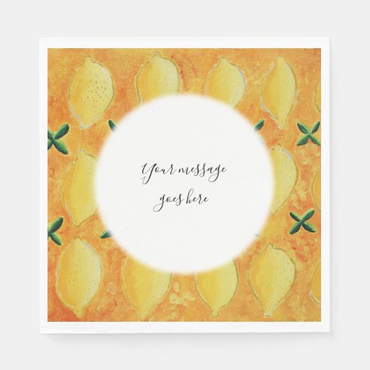 Serviette En Papier Votre Message Citrons (Devant)