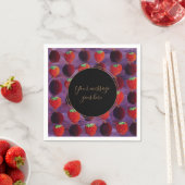 Serviette En Papier Votre message Fraises et prunes Fruits rouges (En situation)