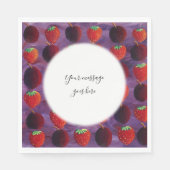 Serviette En Papier Votre message Fraises et prunes Fruits rouges (Devant)