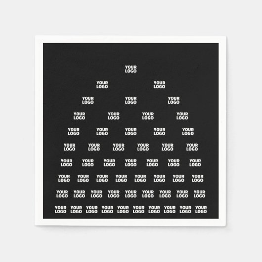 Serviette En Papier Votre Motif d'arche unique Logo | Noir (modifiable (Devant)