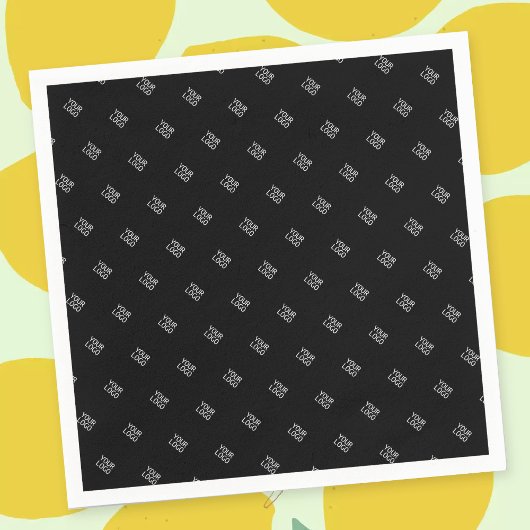Serviette En Papier Votre Motif de logo simple et répétitif | Noir