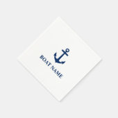 Serviette En Papier Votre nom de bateau Ancre bleue (Coin)