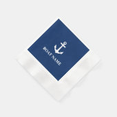 Serviette En Papier Votre nom de bateau Ancre Blue Cocktail (Coin)