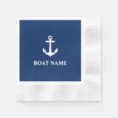Serviette En Papier Votre nom de bateau Ancre Blue Cocktail (Devant)