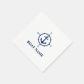 Serviette En Papier Votre nom de bateau Bleu Ancre Compass (Coin)