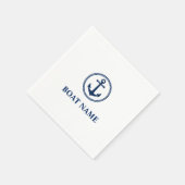 Serviette En Papier Votre nom de bateau Blue Sea Ancre (Coin)