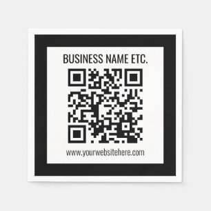 Serviette En Papier Votre nom d'entreprise et code QR modifiable