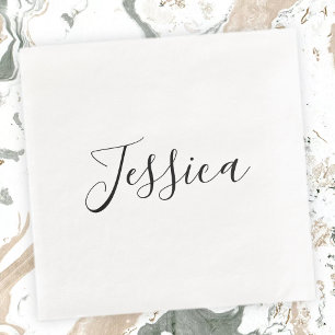 Serviette En Papier Votre nom   Écriture élégante