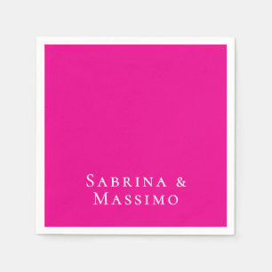 Serviette En Papier Votre nom minimaliste moderne tendance rose