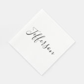 Serviette En Papier Votre nom | Script élégant (Coin)