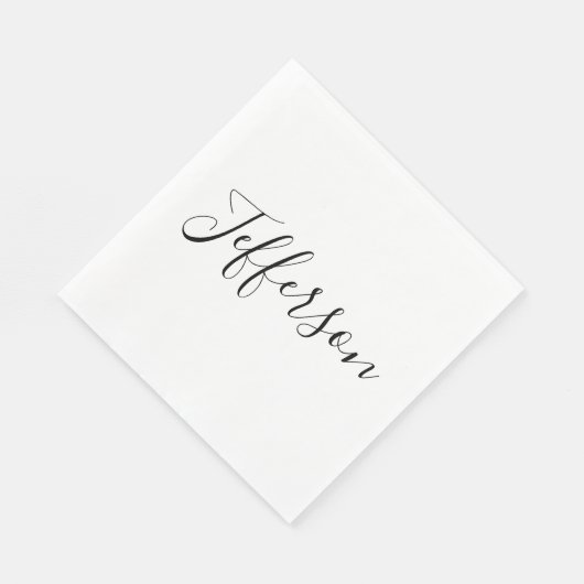 Serviette En Papier Votre nom | Script élégant (Coin)
