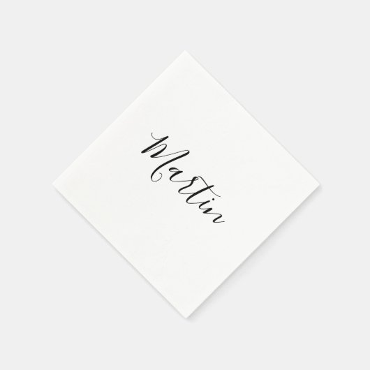 Serviette En Papier Votre nom | Script élégant (Coin)