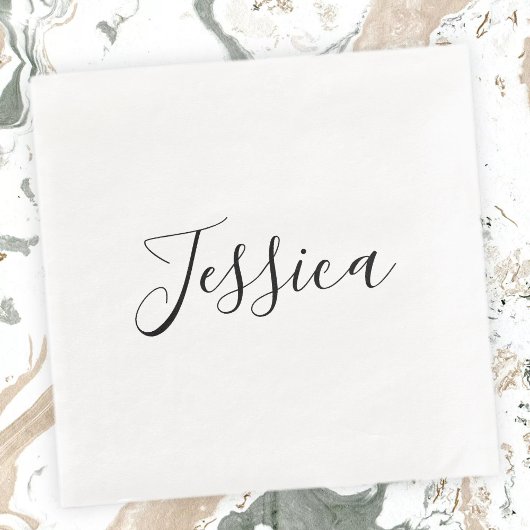 Serviette En Papier Votre nom | Script élégant