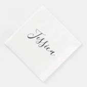 Serviette En Papier Votre nom | Script élégant (Coin)