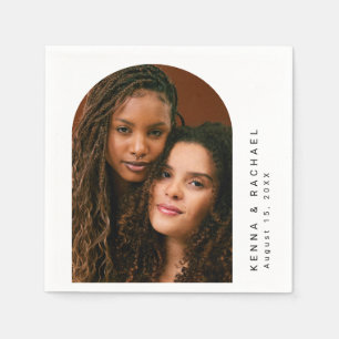 Serviette En Papier Votre Photo Mariage Deux Mariées LGBTQ