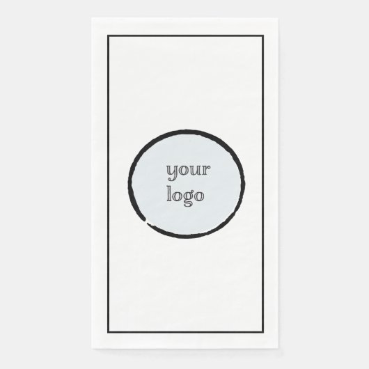 Serviette En Papier Votre propre frontière de ligne noire Logo (Devant)