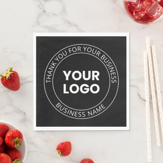 Serviette En Papier Votre propre logo et message modifiable Merci (En situation)
