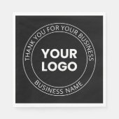 Serviette En Papier Votre propre logo et message modifiable Merci (Devant)