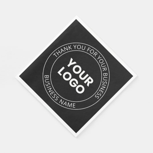 Serviette En Papier Votre propre logo et message modifiable Merci (Coin)