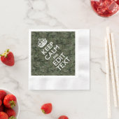 Serviette En Papier Votre propre texte Camo numérique Woodland Gardez  (En situation)