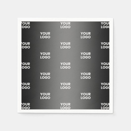 Serviette En Papier Votre simple logo répétitif | Gradient noir et gri (Devant)