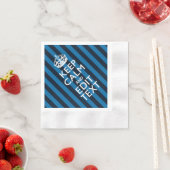 Serviette En Papier Votre texte sur Garder Calme Bleu Stripes (En situation)