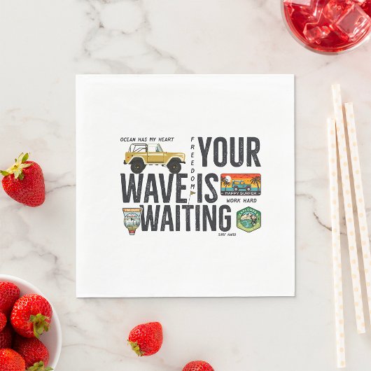 Serviette En Papier Votre vague vous attend