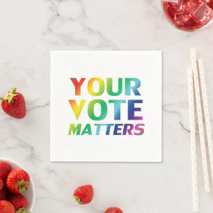 Serviette En Papier "Votre vote compte" orgueil lgbtq lgbt livre blanc