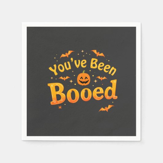 Serviette En Papier Vous avez été hué Citrouille Éffrayant Halloween (Devant)