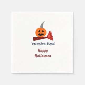 Serviette En Papier Vous avez été Hué joyueux Halloween balai citrouil