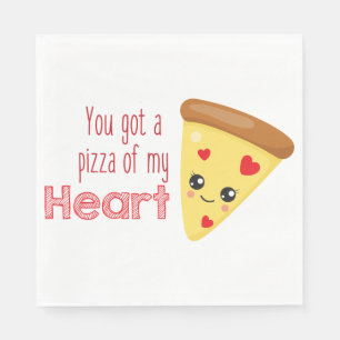 Serviette En Papier Vous avez une pizza de mon coeur Kawaii Pizza Pun