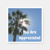 Serviette En Papier Vous Êtes Apprécié Palm Tree Merci Tropical (Devant)