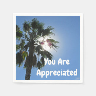 Serviette En Papier Vous Êtes Apprécié Palm Tree Merci Tropical
