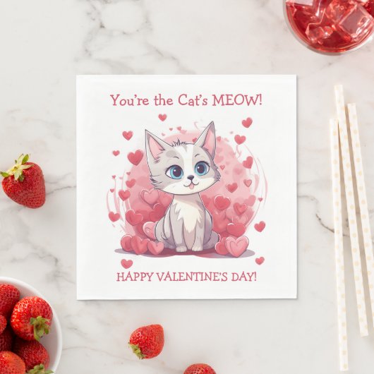 Serviette En Papier Vous êtes le Meow Valentine du chat (En situation)
