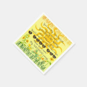 Serviette En Papier Vous êtes My Sunshine avec Fleurs en Jaune (Coin)