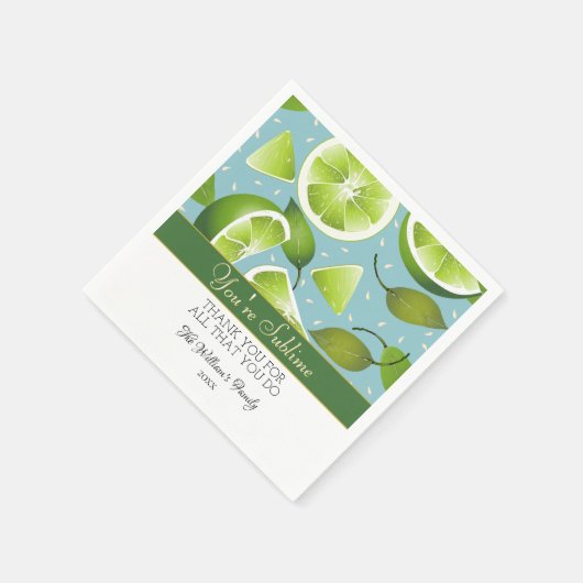 Serviette En Papier Vous êtes Sublime Lime Citrus Fruit | MERCI (Coin)