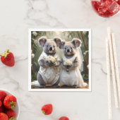 Serviette En Papier "Vows À feuillage persistant : Un Mariage Koala en (En situation)