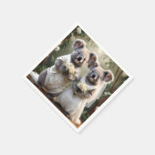 Serviette En Papier "Vows À feuillage persistant : Un Mariage Koala en (Coin)