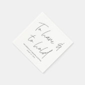 Serviette En Papier Vows de calligraphie moderne noir blanc Mariage (Coin)
