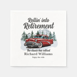 Serviette En Papier Voyage à la retraite Thème Voiture Rétro Classique