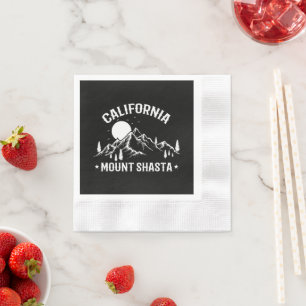 Serviette En Papier Voyage à Mount Shasta Californie vintage