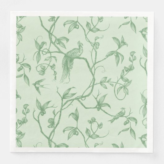 Serviette En Papier Voyage au Château Peacock Green (Devant)