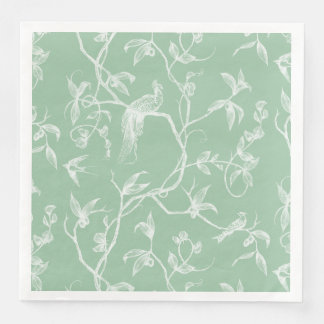 Serviette En Papier Voyage au Château Peacock Green2