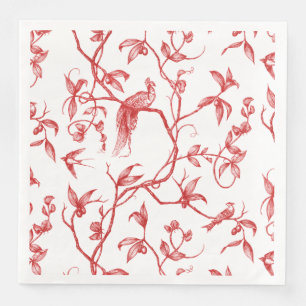 Serviette En Papier Voyage au Château Peacock Rouge