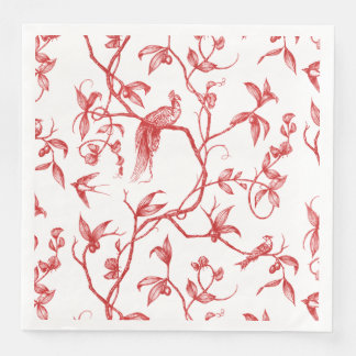 Serviette En Papier Voyage au Château Peacock Rouge