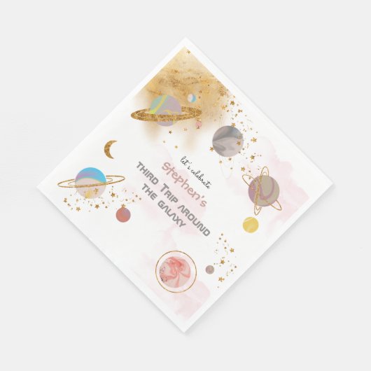 Serviette En Papier Voyage autour de la galaxie espace anniversaire (Coin)